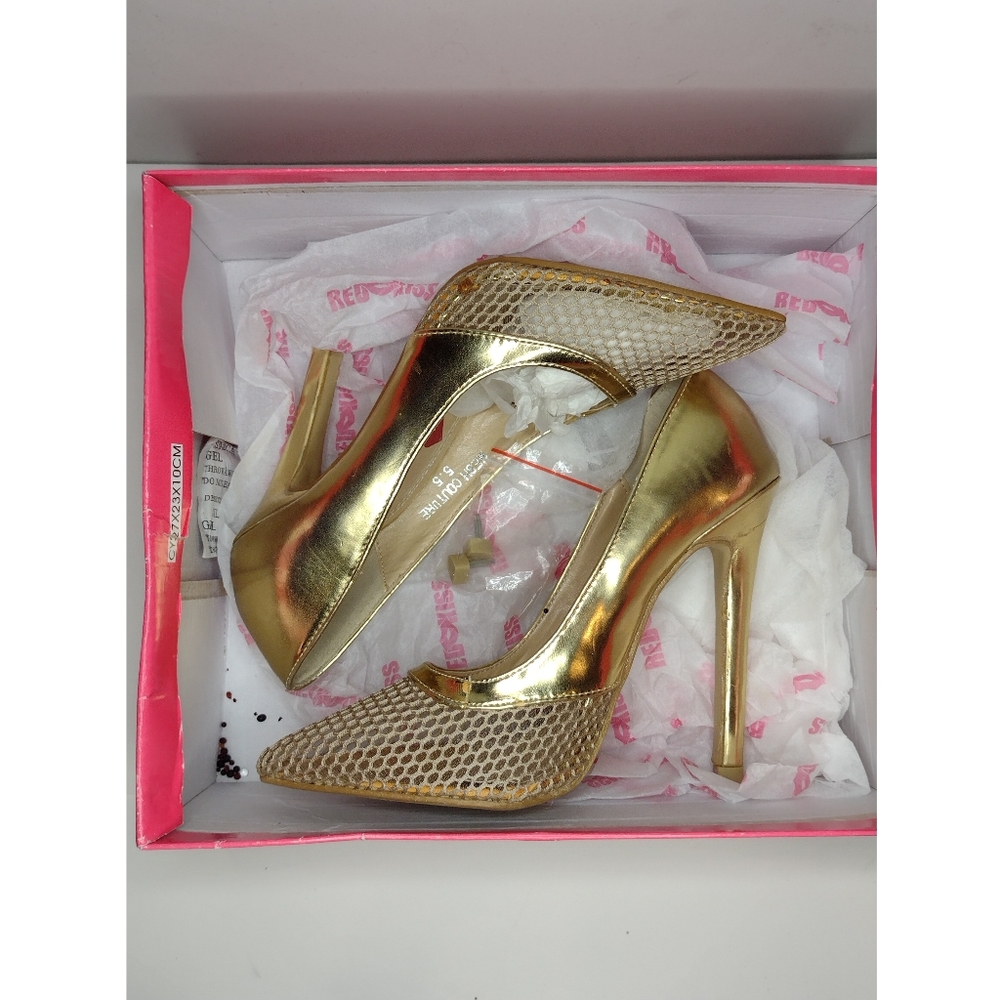 Gold Mesh Heels!!